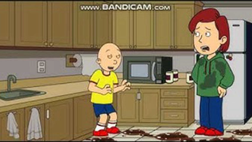 Caillou Puts Mentos In His Dad's Soda Bottle/Grounded