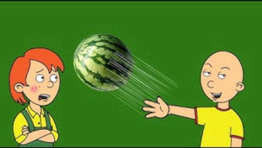 Caillou Throws A Watermelon At Leo And Gets Grounded