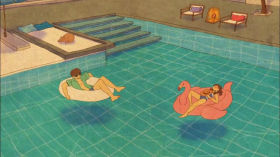 Dive into Calmness: A Couple's Escape in a Peaceful Pool with Soothing Music by Puuung